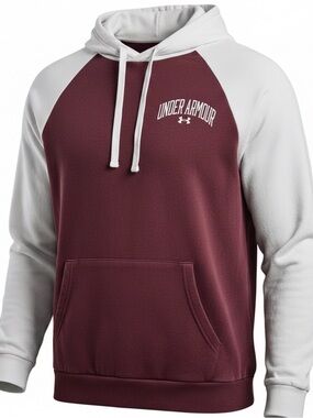 Under Armour Relaxed Fit Hoodie in Burgundy and White